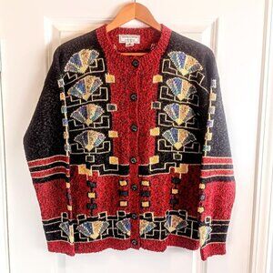 South Cotton Hand-Knitted Bolivian Cardigan Sweater